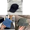 Denim Baseball Cap With Letter Print And Adjustable Fit For Casual Men Women