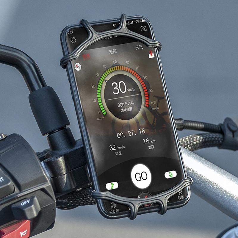 360° drehbarer Silikon Fahrrad Handyhalter Balance Scooter Motorrad Ständer Halterung GPS Halter für iPhone 11 Xiaomi 10 Huawei P40