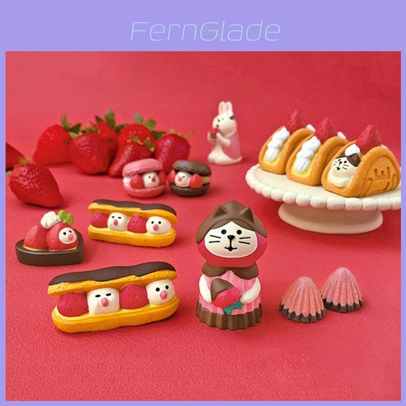 Sweets Resin Decor With Strawberry Heart Cat For Valentines Gift And Home Decor