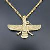 European Bestseller: Men's Trendy Hip Hop Persian Faravahar Winged God Pendant Necklace