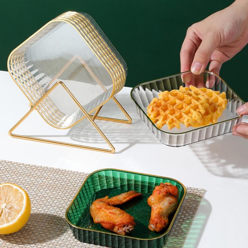 1/4pcs Plastic Dish Plate for Food Small Square Serving Tray for Appetizer Cookie Fruit Multi-purpose Cat Bowl Easy to Clean