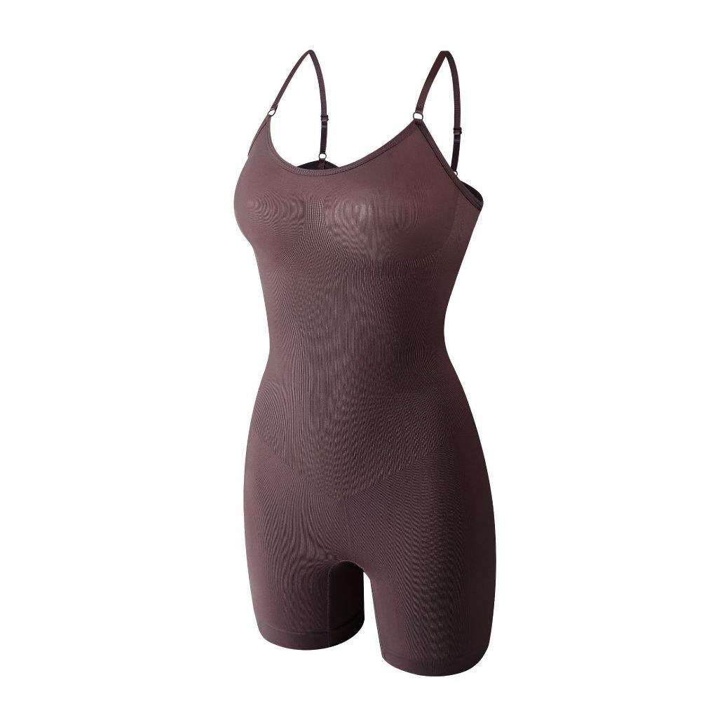 Plus-size Postpartum Shapewear Hip-lift Midriff Corset Seamless Crew Neck Strap Bodysuit