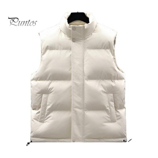 

Мужская жилетка с воротником-стойкой, без рукавов, застежкой-молнией, теплая зимняя куртка с карманами, однотонная утолщенная верхняя одежда XL белый