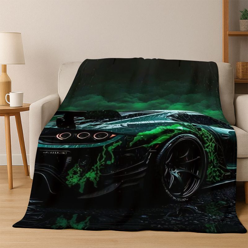 Future Concept Sports Car Moto Racing Flannel Blanket Soft Warm Throw Blanket for Bedroom Living Room Bed Travel Camping Picnic