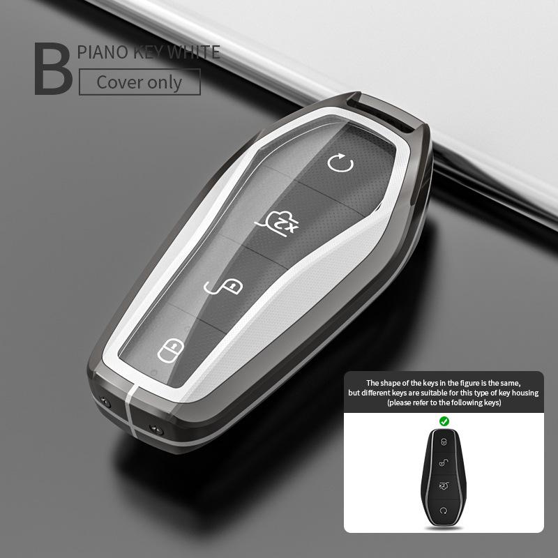Compatible Key Case for 21 BYD Models: Tang, Song, Yuan, Qin Plus DMI, EV Car Key Shell with Buckle