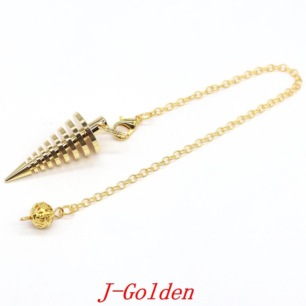 Metal Pendulum For Dowsing Divination Pendulos Spiral Cone Gold Color Copper Radiesthesia Pendulums Healing Pendule
