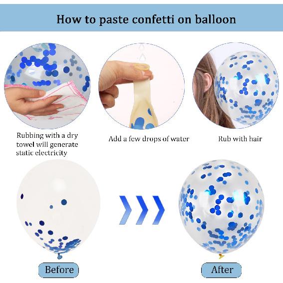 Blue Bow Birthday Decorations, Happy Birthday Banner Garland and Hanging Swirls, 28Pcs Balloons, Cake Toppers, Bow Themed Party Decorations for Girls