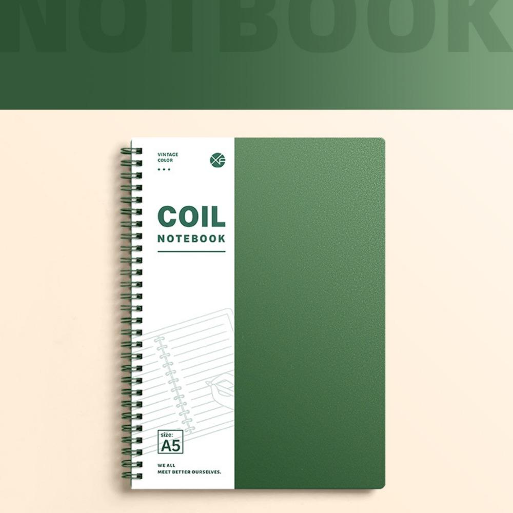 

Thicken Spiral Notebook A5/B5 Coil Notebook Vintage Pocket Notebooks For Office Meeting green-A5