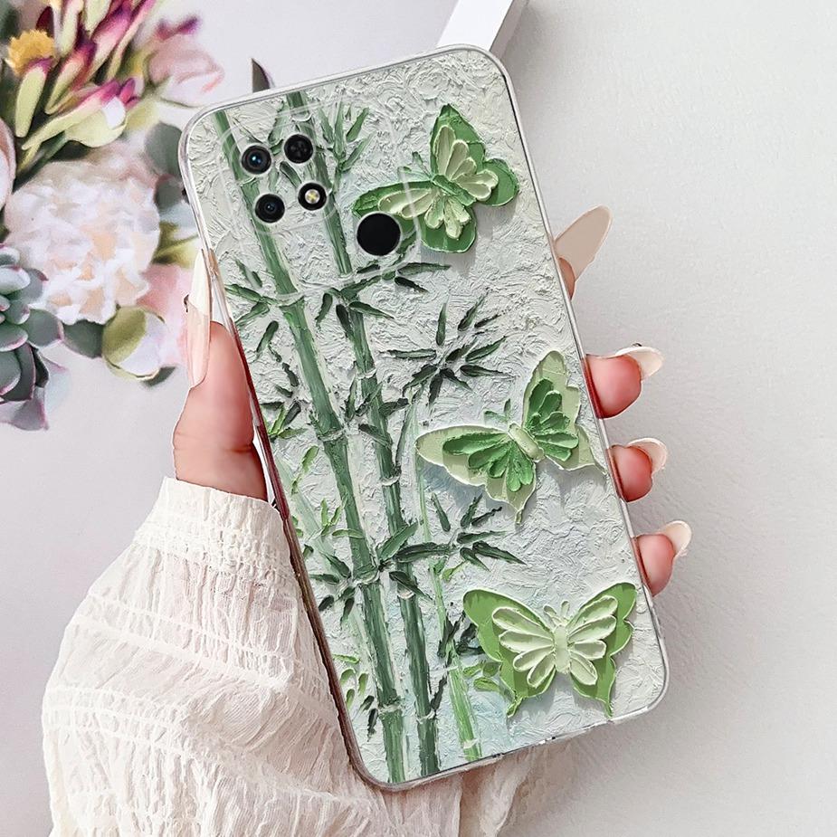 For Xiaomi Redmi 10C Case Cute Cat Luxury Butterfly Painted Cover 6.71'' Soft Silicone Case For Xiaomi Redmi 10C Redmi10C Fundas