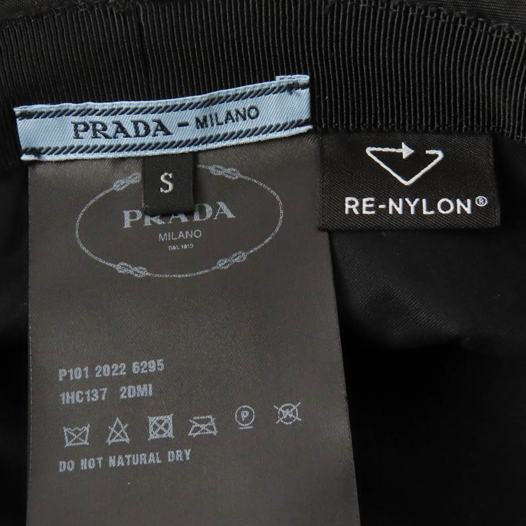 Excellent PRADA hat RE-NYLON Triangle with logo Bucket black Women S 1HC137 Used