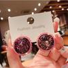 Geometry Round Shape Earrings Elegant French Style Earrings Sweet Vintage Purple Earrings  Women