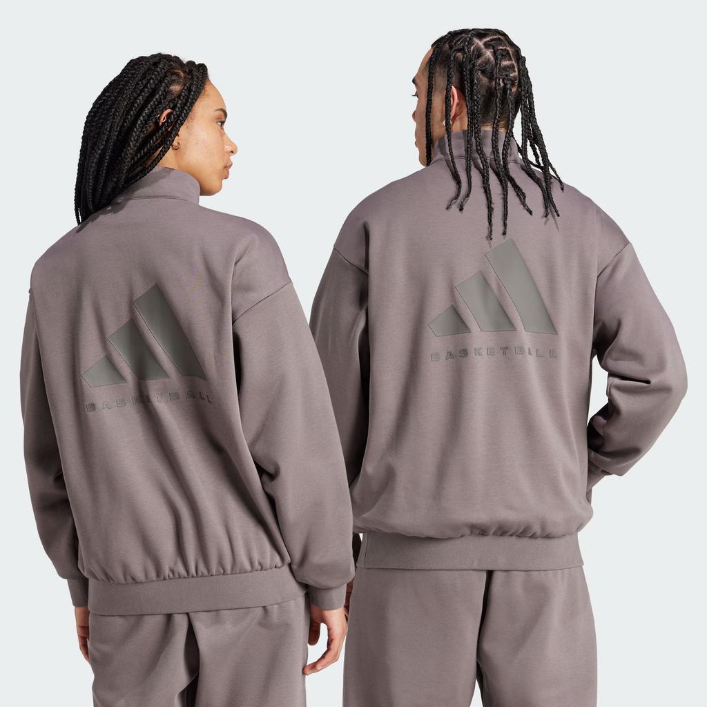 adidas The 2024 Collection Chapter 02 Logo Half-Zip Stand Collar Sweatshirt Unisex Tops Charcoal-Grey IW1627
