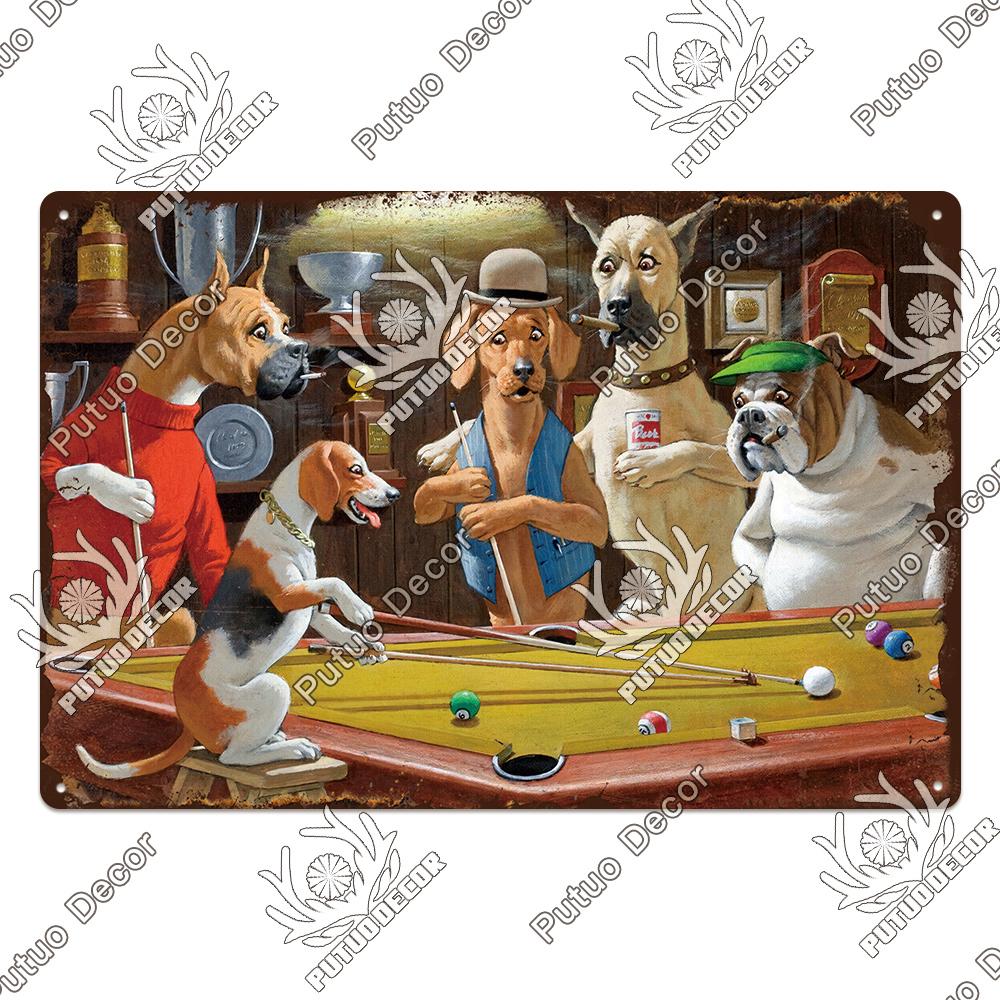 Putuo Decor Vintage Tin Sign Darts Game Metal Plaque Retro Posters for Garage Man Cave Room Home Wall Art Decorations