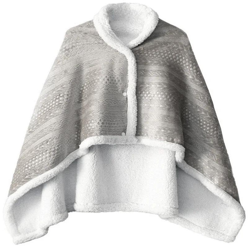 

Мягкий теплый коралловый флисовый плащ-одеяло зимнее офисное студенческое носимое одеяло для сна многофункциональное маленькое одеяло-шаль одеяла 85x120cm