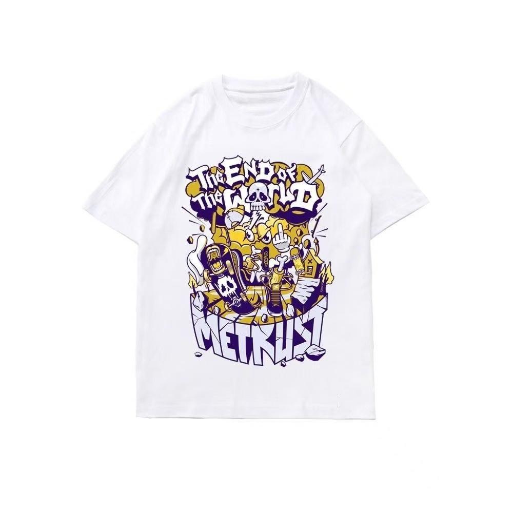 2025 Autumn/Winter Street dance, skateboarding, rap, printed round-neck hoodie loose and casual men s and women s streetwear top S