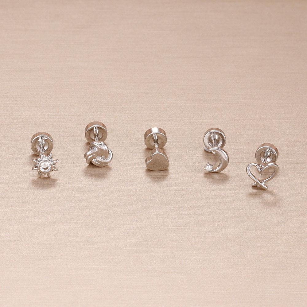 1PC Stainless Steel Star Moon Cartilage Piercing Earrings 18K Gold Plated Helix Tragus Ear Stud Earring Body Jewelry Bijoux Gift