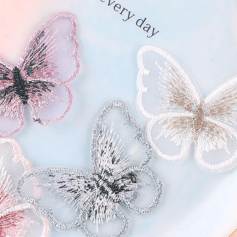 Embroidery Label Cute Cartoon Animal Butterfly Lace Embroidery Sticker Diy Hand Account Accessories Patch Cloth Sticker