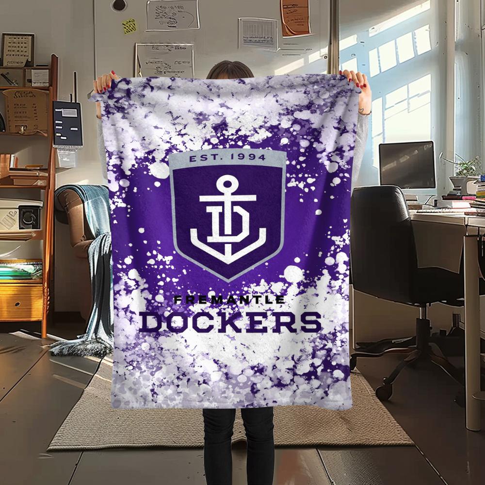 1pz Coperta in Flanella con Stampa Fremantle Dockers, Alta qualità, Confortevole per Tutte le Stagioni, Decorazione per la Casa, Calore e Comfort
