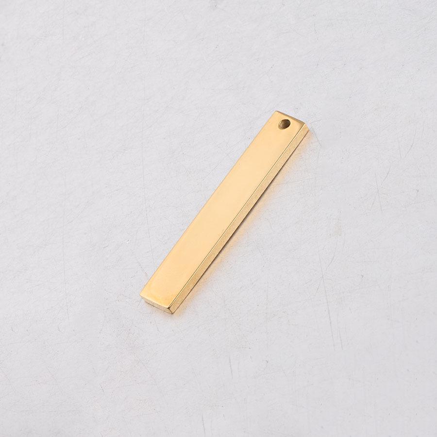 Prostokątna zawieszka ze stali nierdzewnej, DIY błyszcząca przywieszka, 2x6x35mm