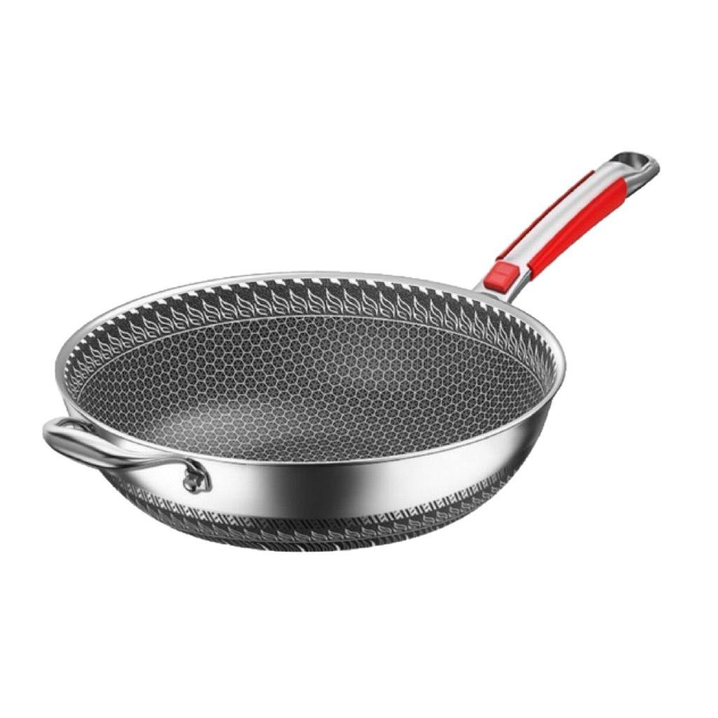 Antihaft-Waben-Edelstahl-Wok für Induktionsherde