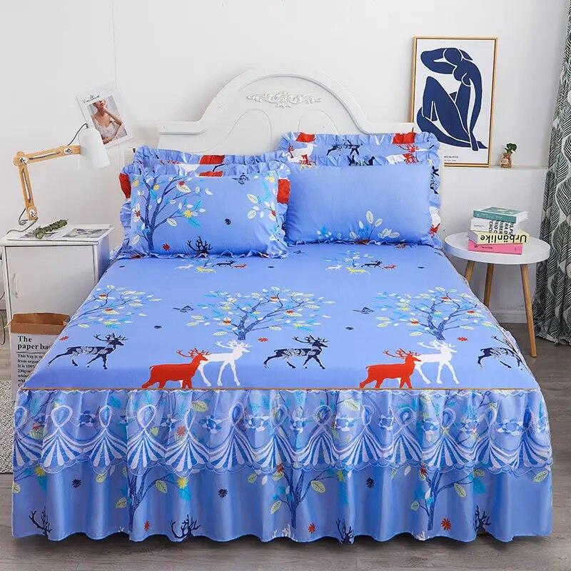 1pcs Korean Style Small Fresh Bed Skirt, Non Slip Bed Cover, Bed Sheet, Bed Cover, Mattress Protection Cover, Single Double Bed