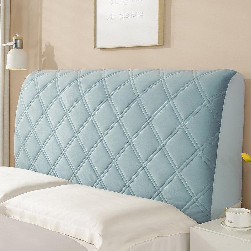 Morse All-Inclusive Thicken Velvet Headboard Cover Super Soft Smooth Quilted Head Cover Solid Color Bed Back Dust Protector Cover