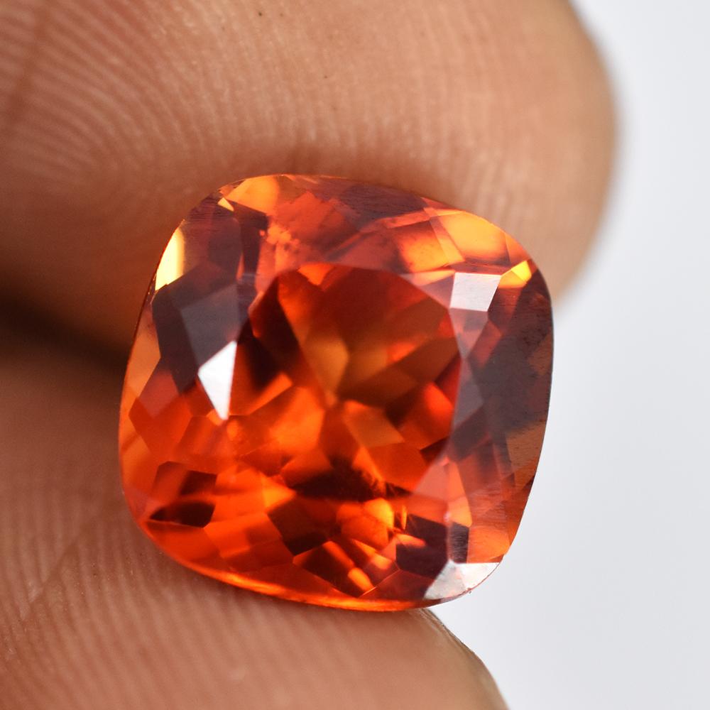 Natural Orange Sapphire Loose Gemstone 5.65 Ct Square Cushion Cut September Birthday Birthstone