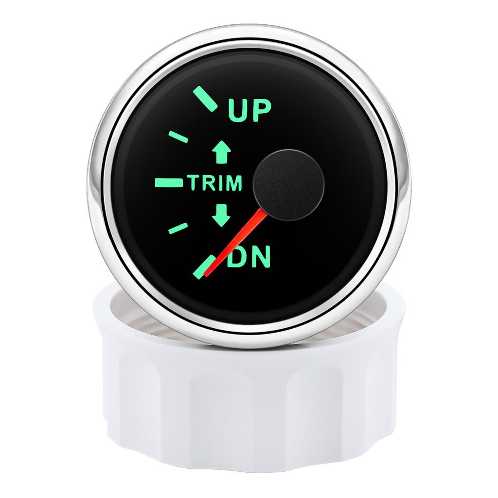 52mm Boat Balance Gauge 0-190ohm Boat Trim Meter Trim Tilt Indicator Digital Pointer Gauge 7-color Backlight For Yacht Marine