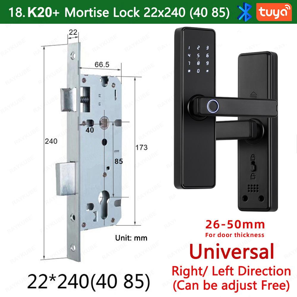 K20 Household Smart Electronic Door Lock with Tuya APP/IC Card/Password/ Key Unlock Biometric Fingerprint Door Lock