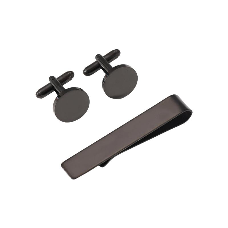 Stylish Men's Tie Clip and Cufflinks Set for Business Professional Craft of Stainless Steel With Elegant Designs