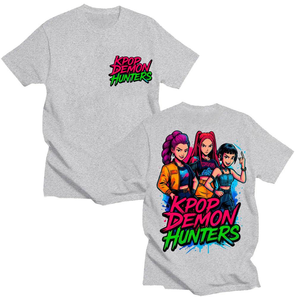 K-pop Demon Hunters Rumi Mira Zpey Classic T-shirt Men Women Trend Harajuku Cartoon T Shirt Oversized Cotton T-shirts Streetwear