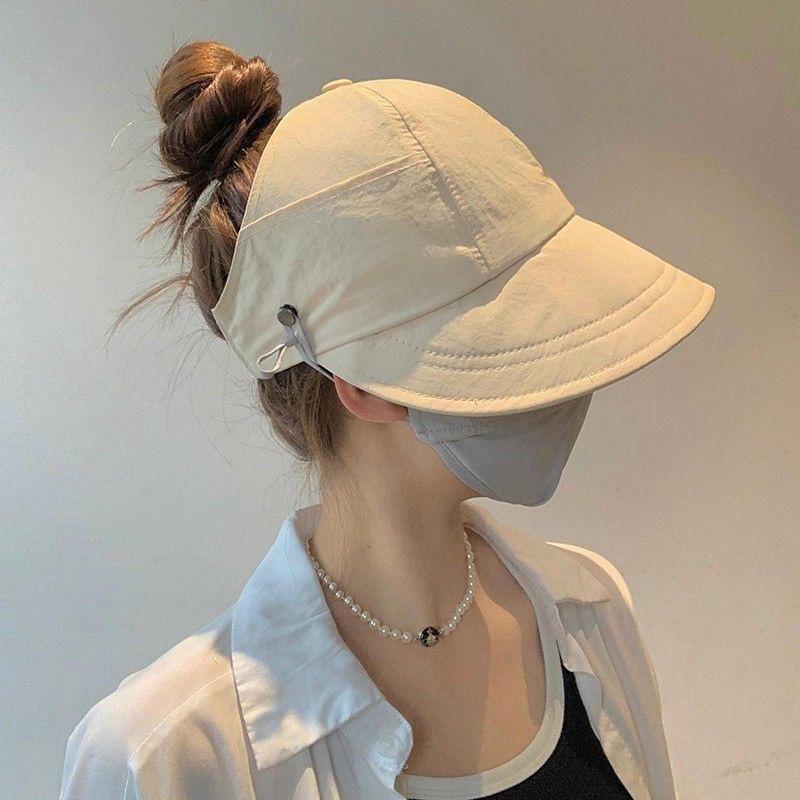 New Zhao Ruth summer sunscreen empty top duck tongue can tie ponytail sun hat ultraviolet hat versatile tide
