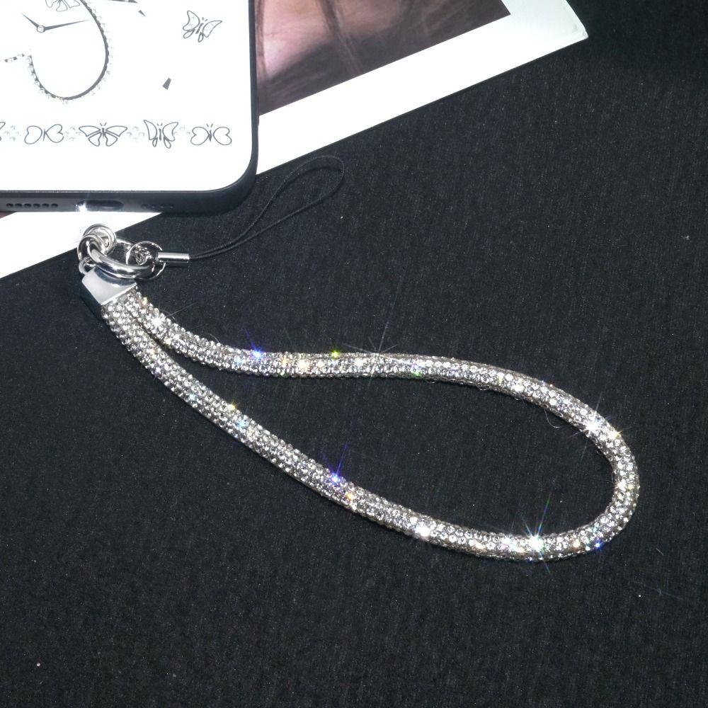 Diamond Crystal Telefonhandledsremmar Nyckelring Flashig Glitter Strass Telefon Snodd Hängande Anti-förlorad Rep