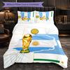 Argentina Football Pattern 3 Pieces Bedding Set Soft Microfiber Duvet Cover with Pillow Cases for Bedroom