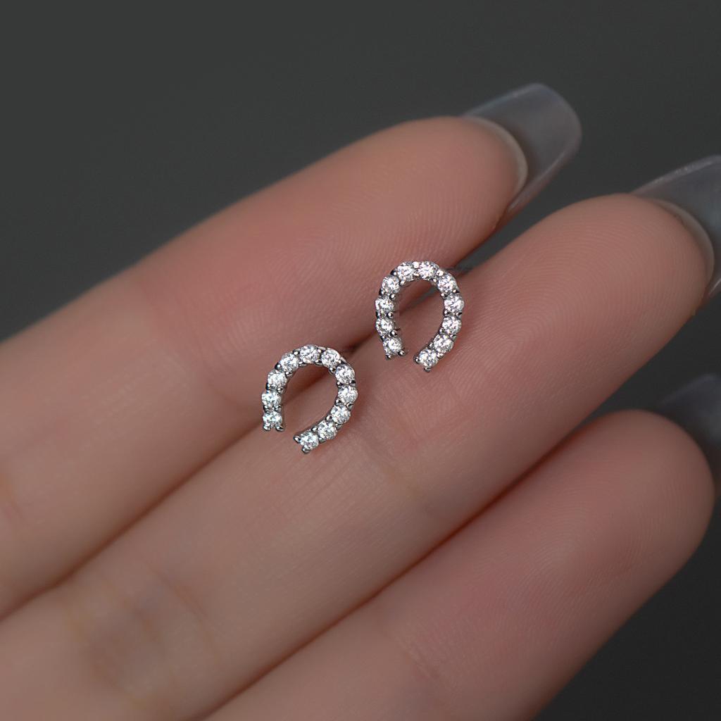 Cute Mini Mouse Stud Earrings for Women with Zircon Girls Piercing Jewelry Gift