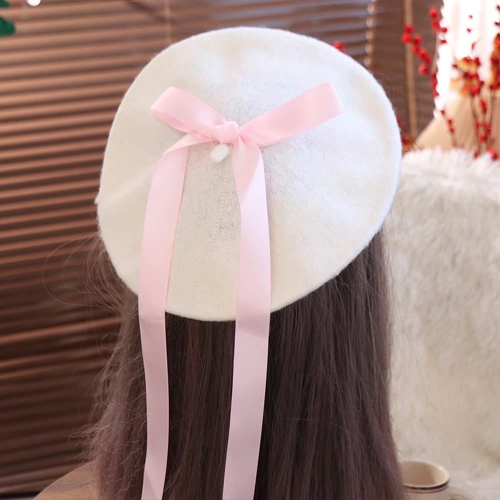 Japanese Style Lolita Beret Sweet Painter Hat Decorate Beanie Cap  Cosplay