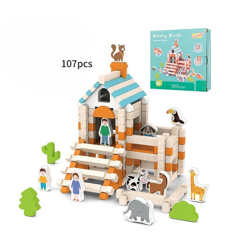 Mortise And Tenon Structure Building Block Children'S Education Early Education Enlightenment Master Architect Variety Assembling Wooden Toys