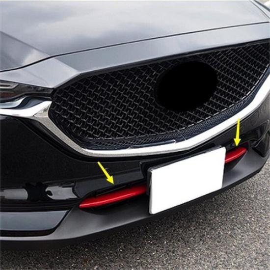 Red Front Lower Grilles Molding Cover Trim For 2017- Mazda CX-5 CX5