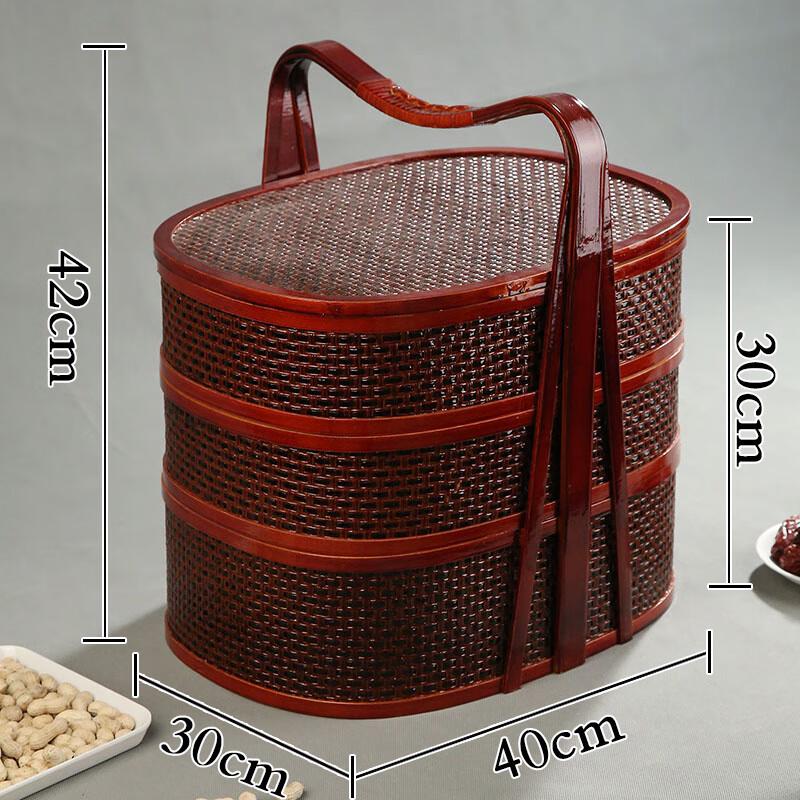 Handmade Retro Multi-layer Bamboo Storage Basket