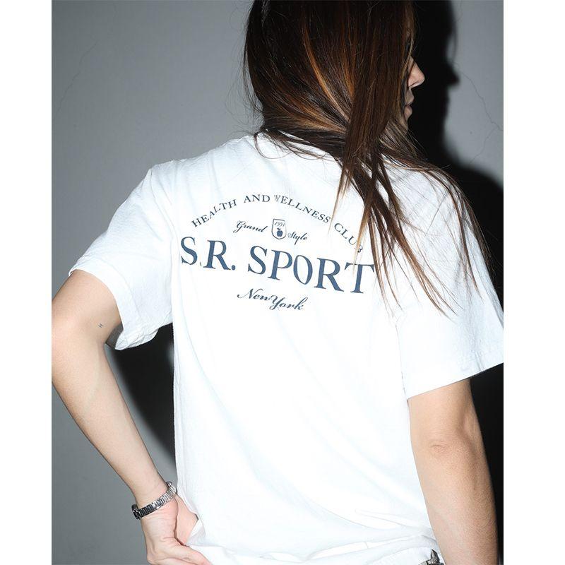 American vintage Sports Style Tennis Club Sr Letter Print Running Play Ball Couple t-shirt