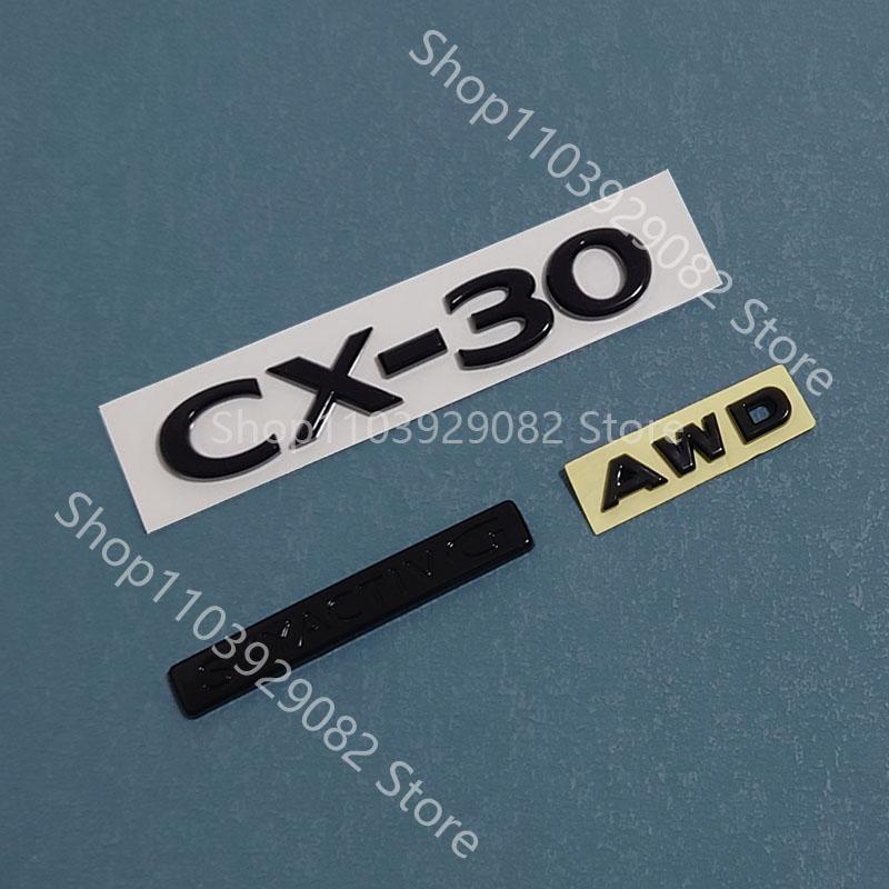 for Mazda CX-30 black front logo, middle grille sticker, CX30 rear logo, luggage compartment logo accessory sticker carbon fiber AA48
