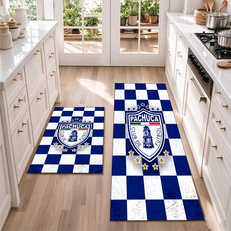 Pachuca Football Club Flannel Kitchen Floor Mat – Non-Slip, Absorbent and Easy to Clean Suitable for Kitchens, Entryways Bedroomsand Bathrooms