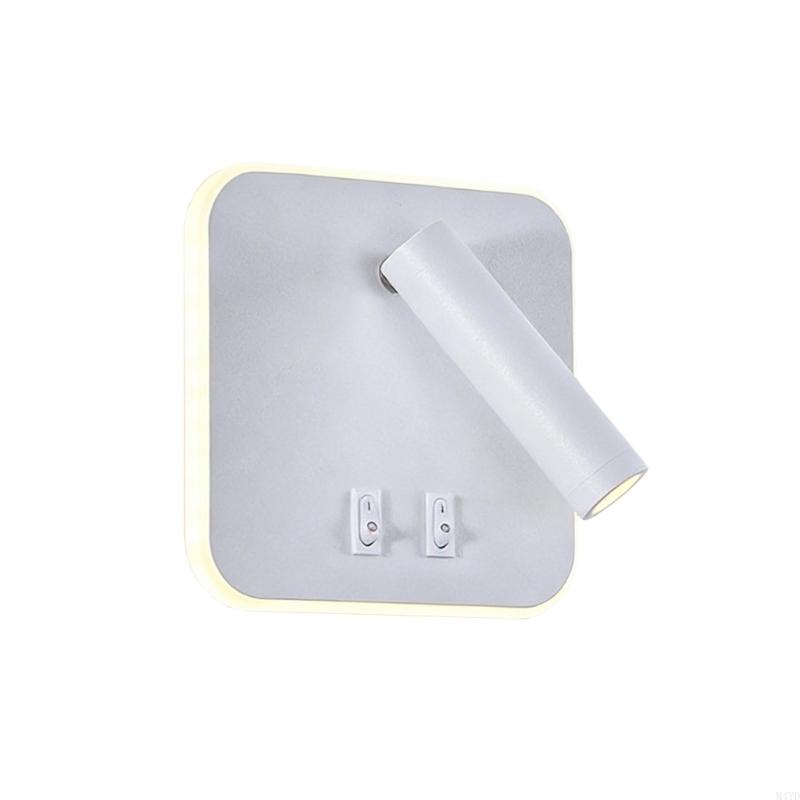 Modern Wall Lamp with Adjustable Light Mode and USB Port Bedroom Wall Lights for Home Decorating and Night Reading M4YD