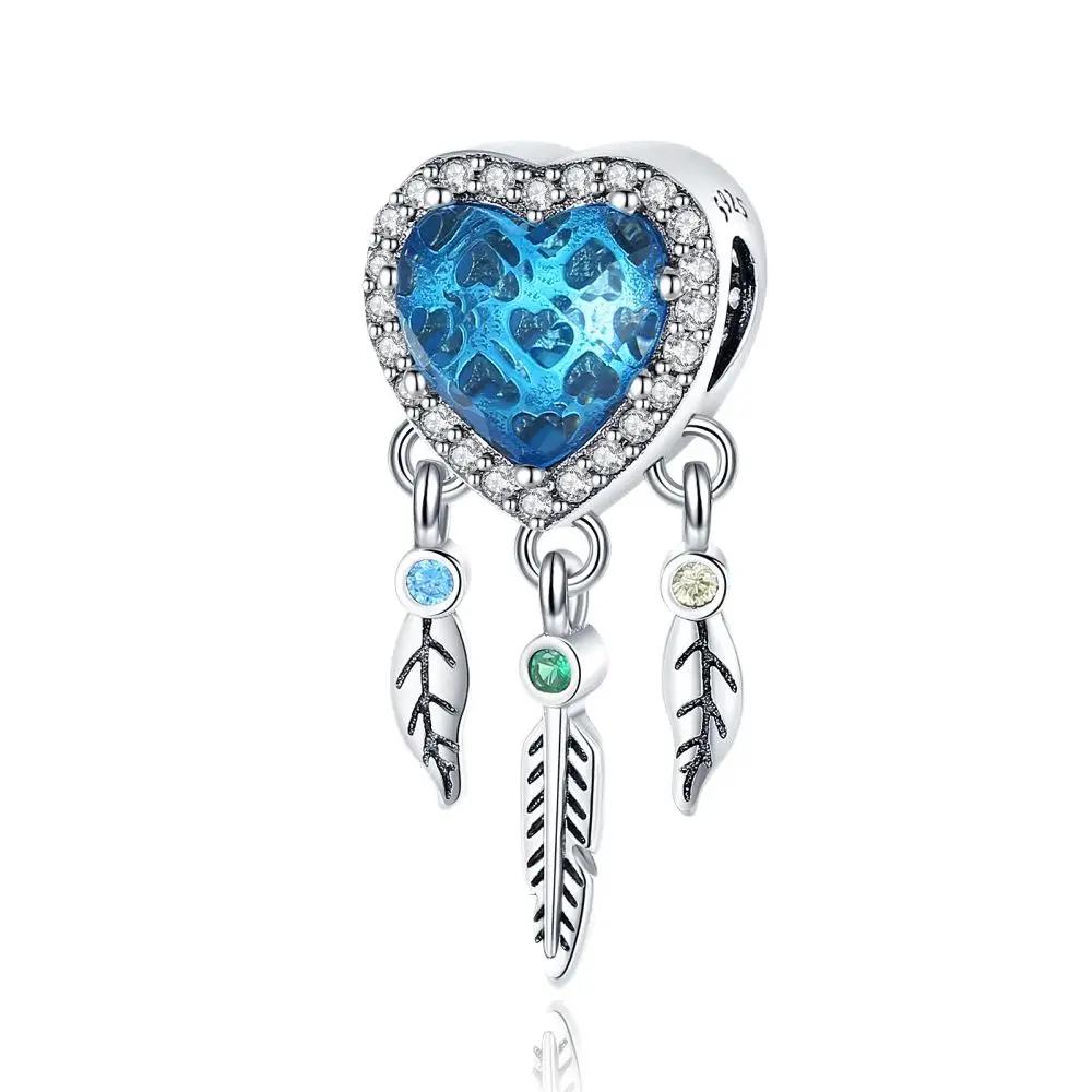 Anniversary Sweet Copper Heart-Shaped Round Love Beads Charms Fit Diy Original Bracelet For Women Diy Fine Jewelry Making