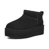 UGG Klassische Ultra Mini Plateau Stiefelette Schwarz Damen Sneaker 1135092-BLK