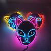 Halloween Cat Face Mask for Women Halloween Glow LED Masks Anime Cosplay Masks Halloween Christmas Party Lighting Cat Masks
