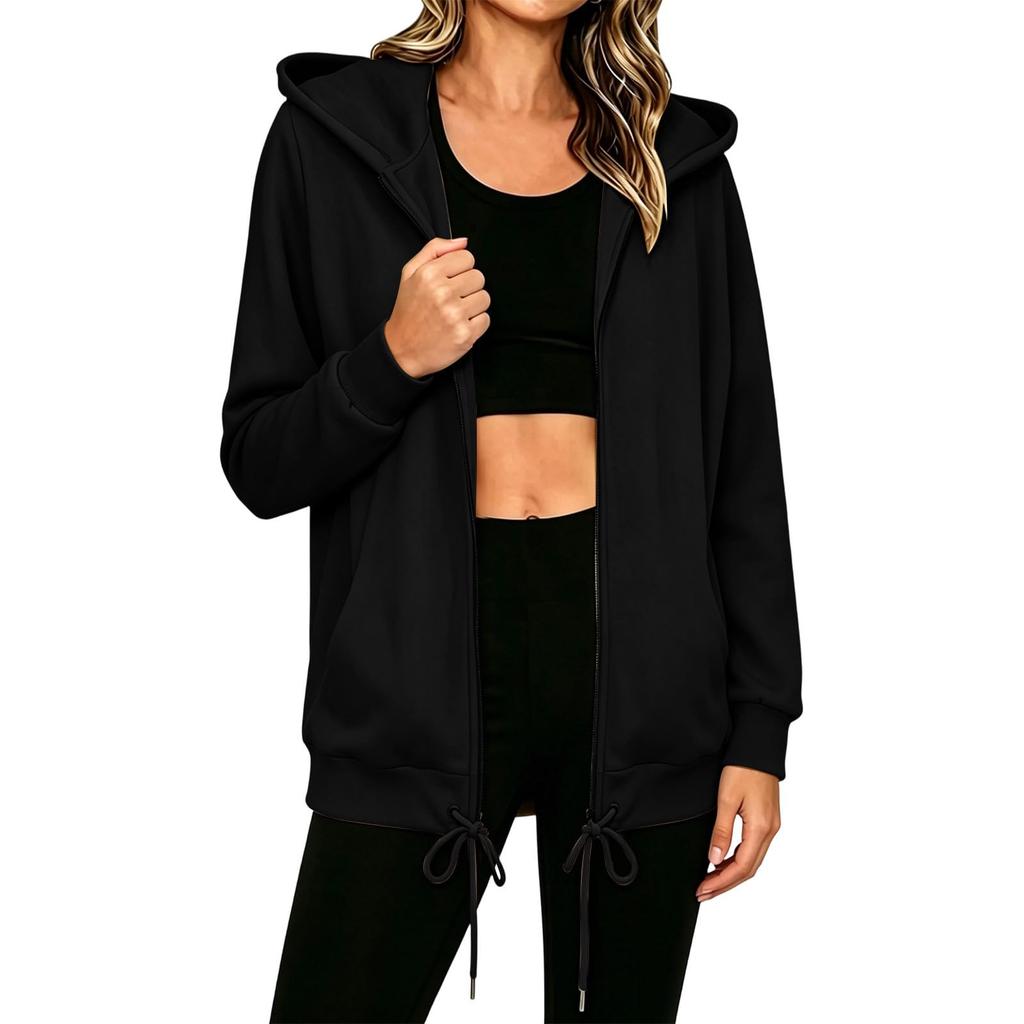 Women's Long Sleeve Zip Up Hoodie with Pockets Casual Sweatshirt