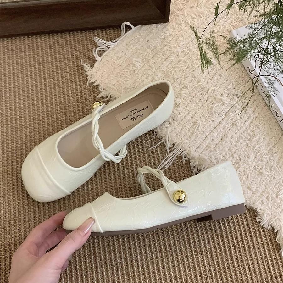 Flat French Bow Mary Jane Single Shoes Women's Shoes 2025 New Spring and Summer with Skirts Mary Jane Evening Shoes