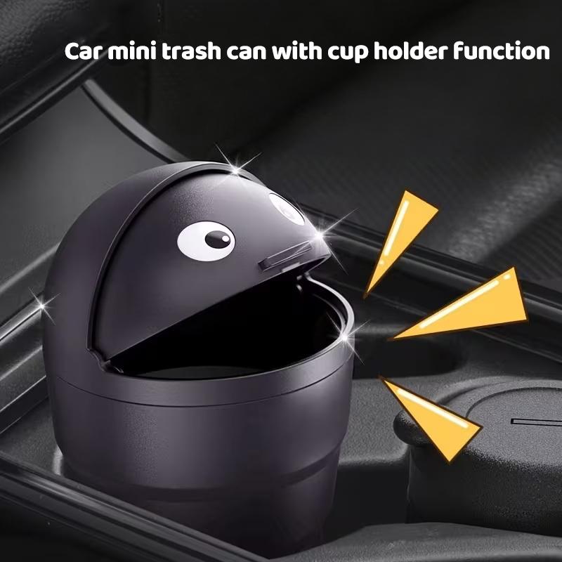 Cute Car Trash Can Universal Fit 2L Swing Lid Organizer Durable Storage Box for Auto Office and Home Use