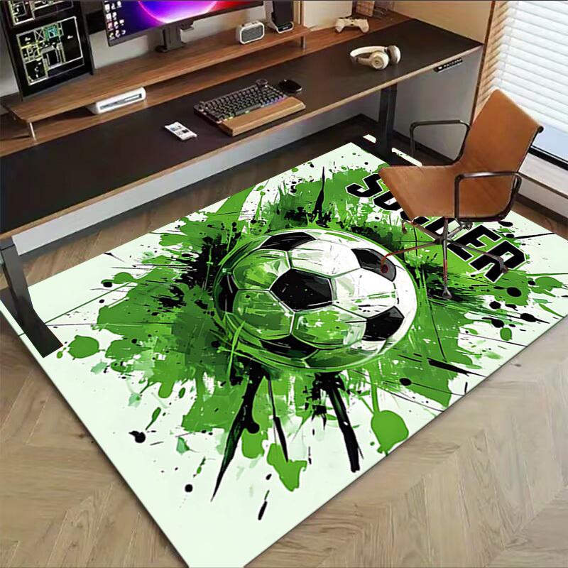 1PC Soccer Ball Extra Large Non Slip Floor carpet, Office, family, bedroom, Studio Large Area Rug Indoor Rugs, , Vibrant Colors